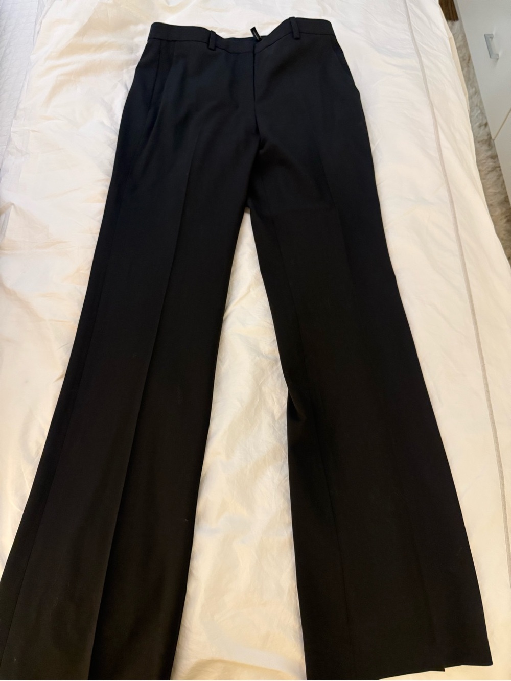 Theory Black Wide-Leg Trousers with Crease
